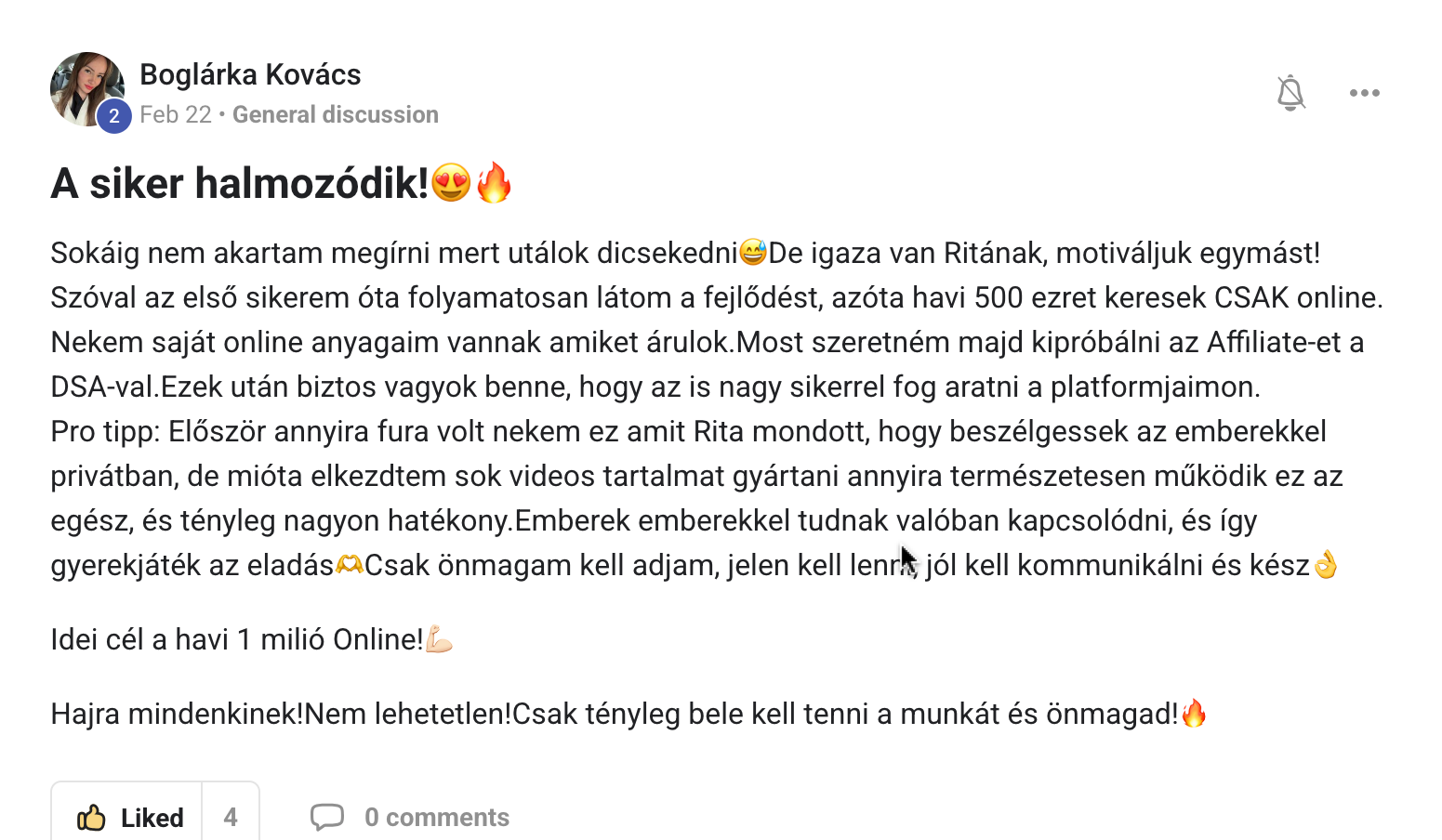 Magyar tanítvány eredménye — Boglárka